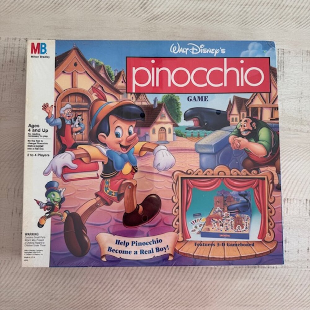 Disney’s Pinocchio Board Game (Milton Bradley) • Factory Sealed NOS NIS